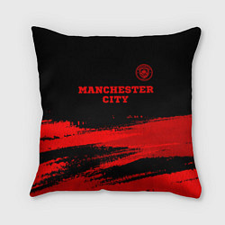 Подушка квадратная Manchester City - red gradient посередине, цвет: 3D-принт