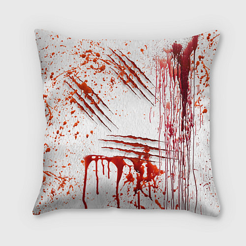 Подушка квадратная Кровь с царапинами заляпанная / 3D-принт – фото 2