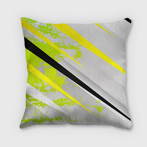 Подушка квадратная Color white light green / 3D-принт – фото 2