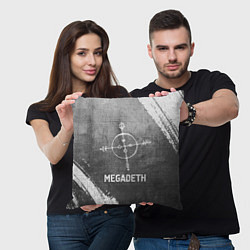 Подушка квадратная Megadeth - grey gradient, цвет: 3D-принт — фото 2