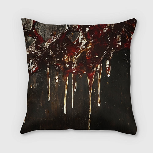 Подушка квадратная Стекающий мед - текстура / 3D-принт – фото 2