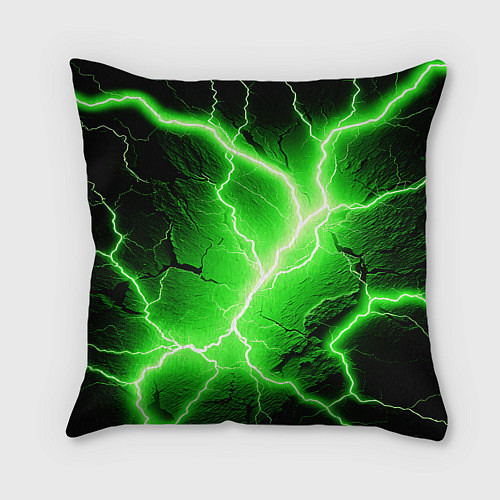 Подушка квадратная Color green black / 3D-принт – фото 2