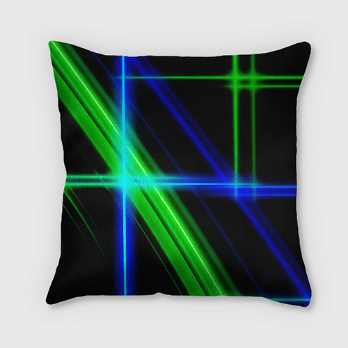 Подушка квадратная Color blue black green / 3D-принт – фото 2