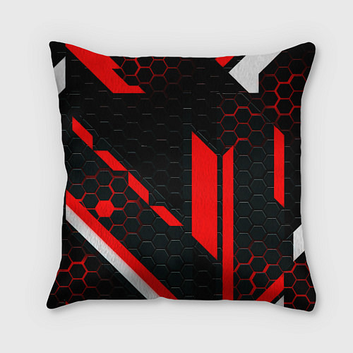 Подушка квадратная Monster energy sport geometry / 3D-принт – фото 2