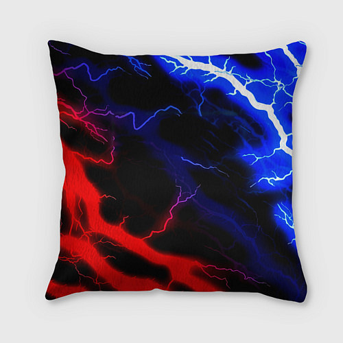 Подушка квадратная Monster energy молнии неон / 3D-принт – фото 2