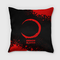 Подушка квадратная Demon Slayer - red gradient, цвет: 3D-принт