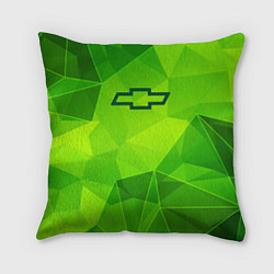 Подушка квадратная Chevrolet green poly, цвет: 3D-принт