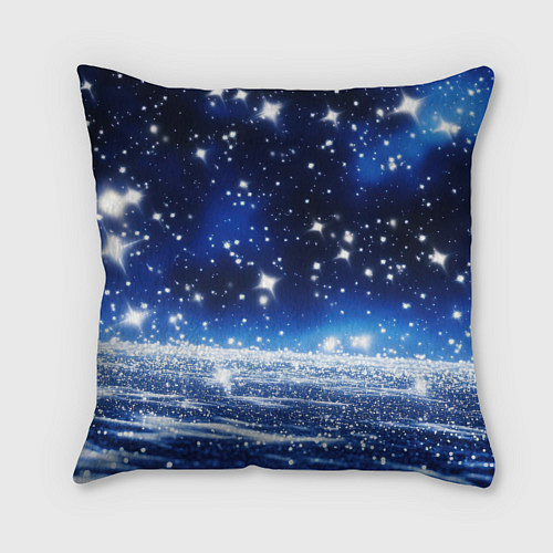 Подушка квадратная Космический синий абстрактный фон - текстура / 3D-принт – фото 2