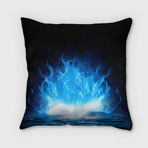 Подушка квадратная Виндсерфер в синем пламени / 3D-принт – фото 2