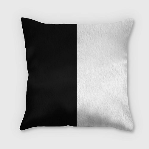 Подушка квадратная Black white пополам / 3D-принт – фото 2