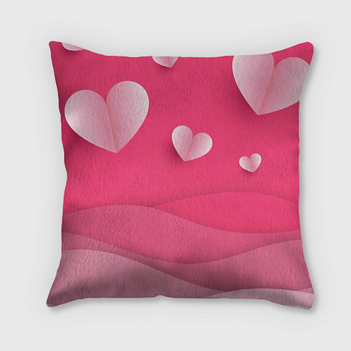 Подушка квадратная Inzoi розовые сердечки / 3D-принт – фото 2