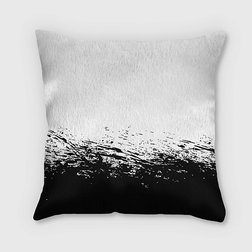 Подушка квадратная Россия черно белые краски / 3D-принт – фото 2