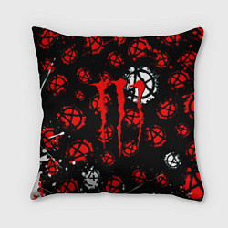 Подушка квадратная Monster energy anarhy, цвет: 3D-принт