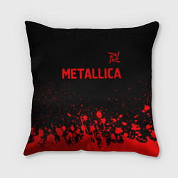 Подушка квадратная Metallica - red gradient посередине, цвет: 3D-принт
