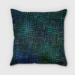 Подушка квадратная Тёмный синий абстрактный мелкий паттерн, цвет: 3D-принт