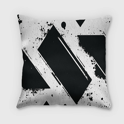 Подушка квадратная Color black white / 3D-принт – фото 2