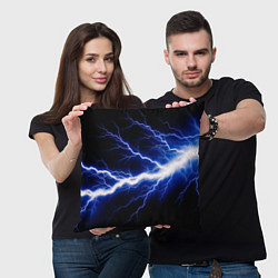 Подушка квадратная Lightning blue, цвет: 3D-принт — фото 2