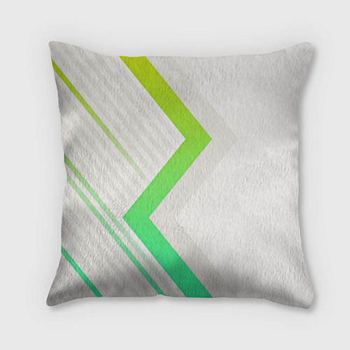 Подушка квадратная Color white line green / 3D-принт – фото 2