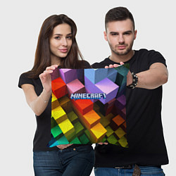 Подушка квадратная Minecraft - pattern, цвет: 3D-принт — фото 2