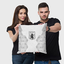 Подушка квадратная Aston Villa white poly, цвет: 3D-принт — фото 2