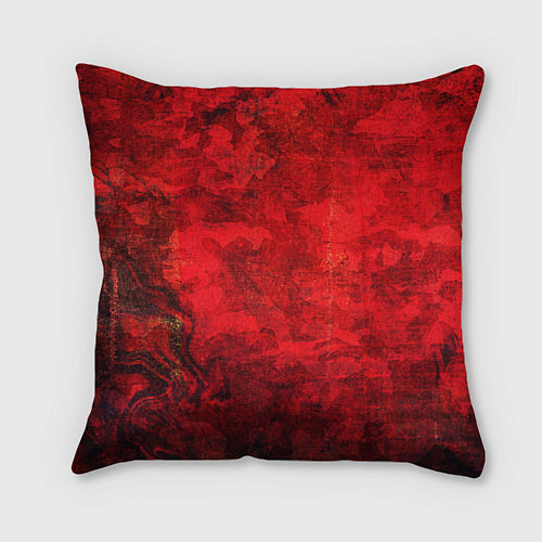 Подушка квадратная Абстракция - red shabby wall / 3D-принт – фото 2