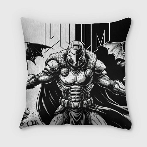 Подушка квадратная Doom guy and demons / 3D-принт – фото 2