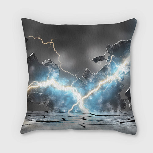 Подушка квадратная Герб России и молнии / 3D-принт – фото 2