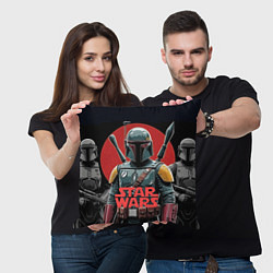 Подушка квадратная Boba Fett звездные войны, цвет: 3D-принт — фото 2