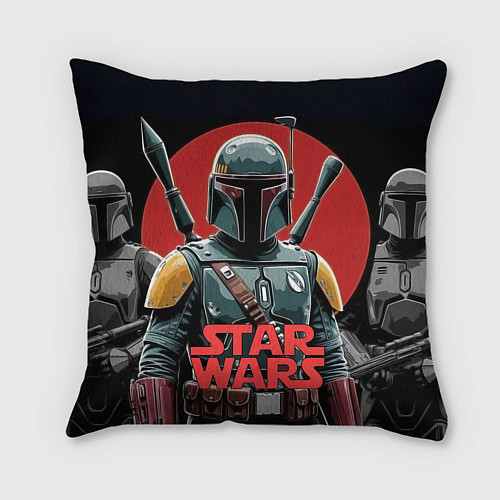 Подушка квадратная Boba Fett звездные войны / 3D-принт – фото 2