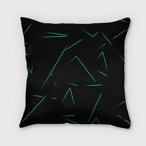 Подушка квадратная Color light green line / 3D-принт – фото 2