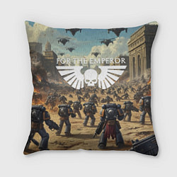 Подушка квадратная Warhammer 40k поле боя, цвет: 3D-принт