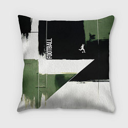 Подушка квадратная Футбол на фоне брызг красок, цвет: 3D-принт