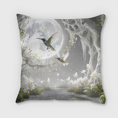 Подушка квадратная Сказочные птички / 3D-принт – фото 2