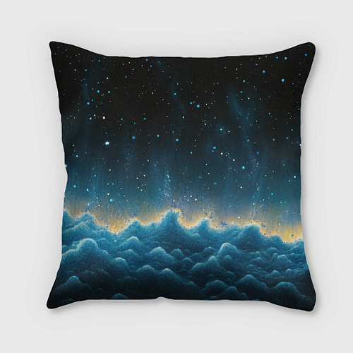 Подушка квадратная Россия - герб на синем небе / 3D-принт – фото 2