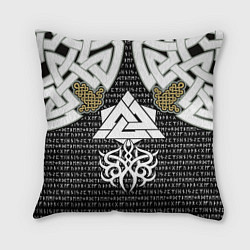 Подушка квадратная Узор рун и символов, цвет: 3D-принт
