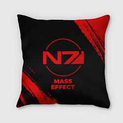 Подушка квадратная Mass Effect - red gradient, цвет: 3D-принт