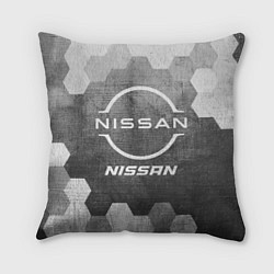 Подушка квадратная Nissan - grey gradient, цвет: 3D-принт