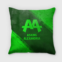 Подушка квадратная Asking Alexandria - green gradient, цвет: 3D-принт