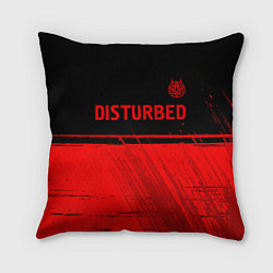Подушка квадратная Disturbed - red gradient посередине, цвет: 3D-принт