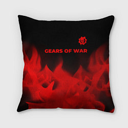 Подушка квадратная Gears of War - red gradient посередине, цвет: 3D-принт