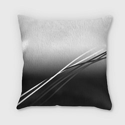 Подушка квадратная Градиент с полосами из белого в тёмный, цвет: 3D-принт