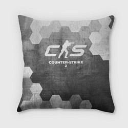 Подушка квадратная Counter-Strike 2 - grey gradient, цвет: 3D-принт