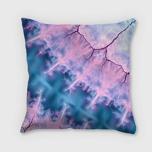 Подушка квадратная Вода и розовая абстракция / 3D-принт – фото 2