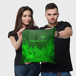Подушка квадратная The Last Of Us - green gradient посередине, цвет: 3D-принт — фото 2