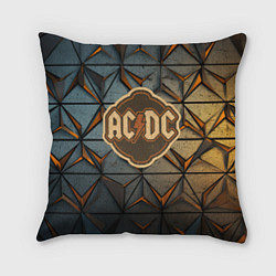 Подушка квадратная ACDC винтажный логотип, цвет: 3D-принт