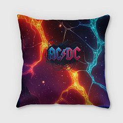 Подушка квадратная ACDC логотип в градиенте, цвет: 3D-принт