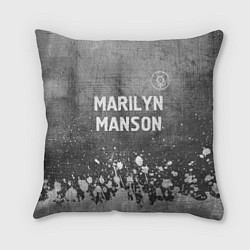 Подушка квадратная Marilyn Manson - grey gradient посередине, цвет: 3D-принт