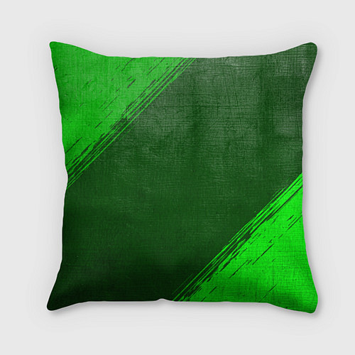 Подушка квадратная Disturbed - green gradient / 3D-принт – фото 2