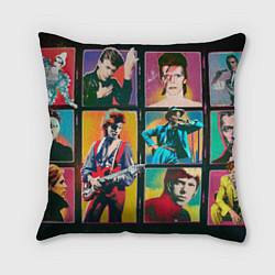 Подушка квадратная David Bowie vintage collage, цвет: 3D-принт