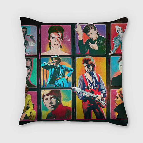 Подушка квадратная David Bowie vintage collage / 3D-принт – фото 2
